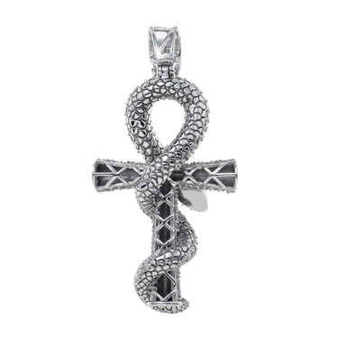 Yellow 14k Yellow Gold Diamond Snake Ankh 3 Ctw